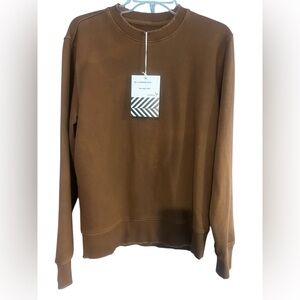 Free People x Sandrine Rose Crew Neck Brown Sweatshirt Distressing NWT Size XS